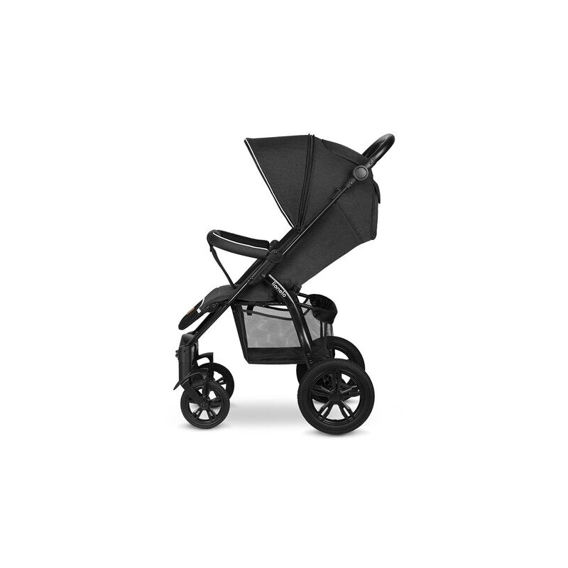 Carucior sport, Lionelo, Annet Tour, De la nastere, Cu capotina impermeabila, Cu filtru UPF 50+, Cu maner reglabil, Plasa de tantari, Suport biberon, Saculet pentru picioare, Pana la 22 kg, Cu certificare TUV, Negru - gogobaby.ro