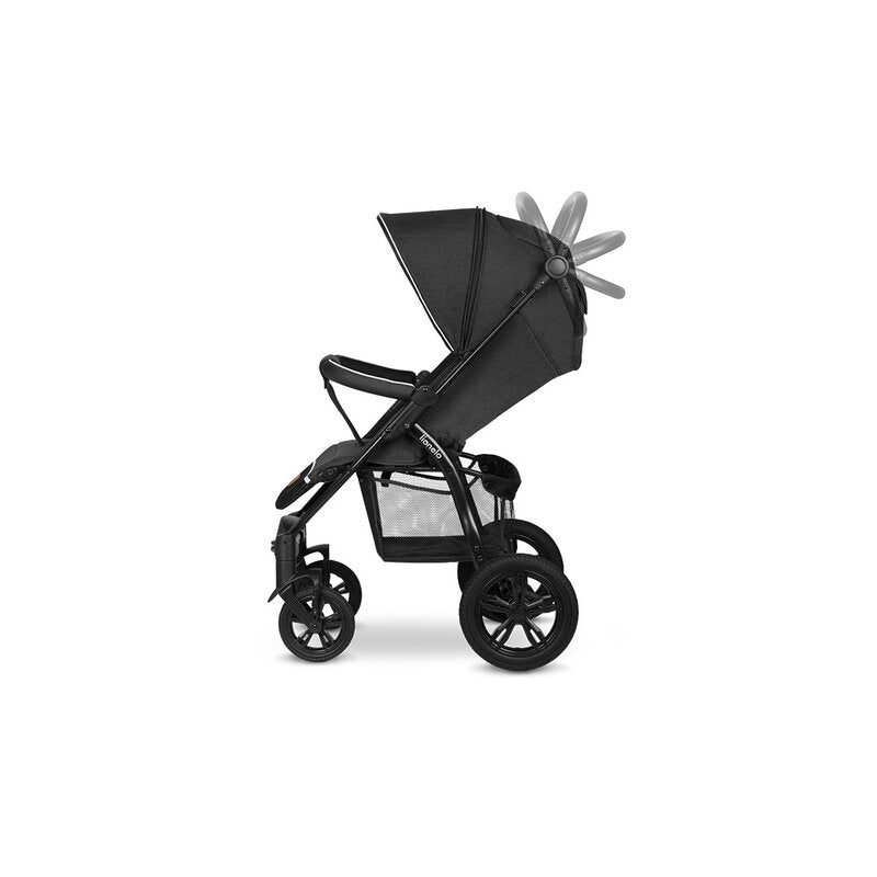 Carucior sport, Lionelo, Annet Tour, De la nastere, Cu capotina impermeabila, Cu filtru UPF 50+, Cu maner reglabil, Plasa de tantari, Suport biberon, Saculet pentru picioare, Pana la 22 kg, Cu certificare TUV, Negru - gogobaby.ro