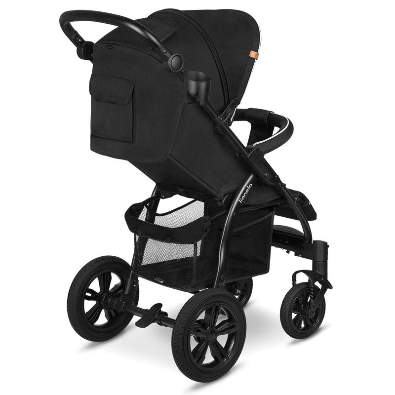 Carucior sport, Lionelo, Annet Tour, De la nastere, Cu capotina impermeabila, Cu filtru UPF 50+, Cu maner reglabil, Plasa de tantari, Suport biberon, Saculet pentru picioare, Pana la 22 kg, Cu certificare TUV, Negru - gogobaby.ro