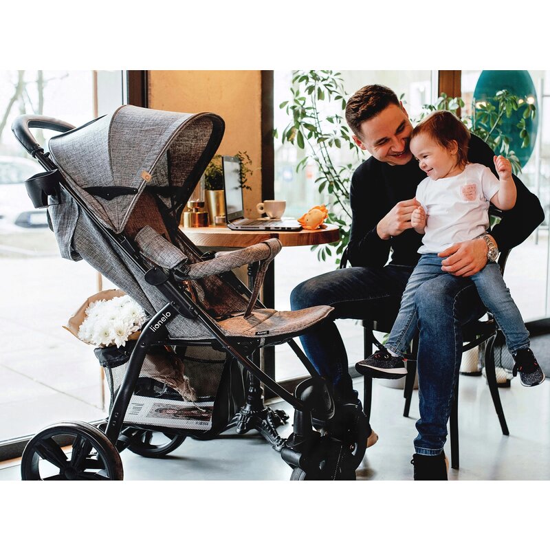 Carucior sport, Lionelo, Annet Tour, De la nastere, Cu capotina impermeabila, Cu filtru UPF 50+, Cu maner reglabil, Plasa de tantari, Suport biberon, Saculet pentru picioare, Pana la 22 kg, Cu certificare TUV, Negru - gogobaby.ro