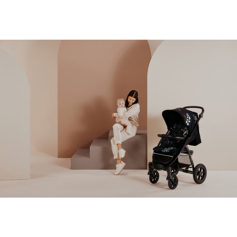 Carucior sport, Lionelo, Annet Tour Golden Moments, Editie Limitata, 0 luni+, Capotina impermeabila UPF 50+, Maner reglabil, Plasa de tantari, Suport biberon, Saculet pentru picioare, Pana la 22 kg, Certificare TUV, Negru - gogobaby.ro