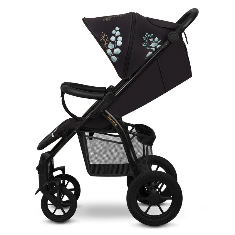 Carucior sport, Lionelo, Annet Tour Golden Moments, Editie Limitata, 0 luni+, Capotina impermeabila UPF 50+, Maner reglabil, Plasa de tantari, Suport biberon, Saculet pentru picioare, Pana la 22 kg, Certificare TUV, Negru