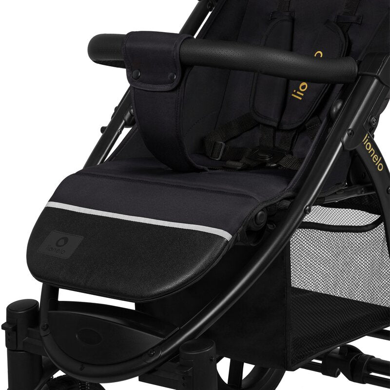 Carucior sport, Lionelo, Annet Tour Golden Moments, Editie Limitata, 0 luni+, Capotina impermeabila UPF 50+, Maner reglabil, Plasa de tantari, Suport biberon, Saculet pentru picioare, Pana la 22 kg, Certificare TUV, Negru - gogobaby.ro