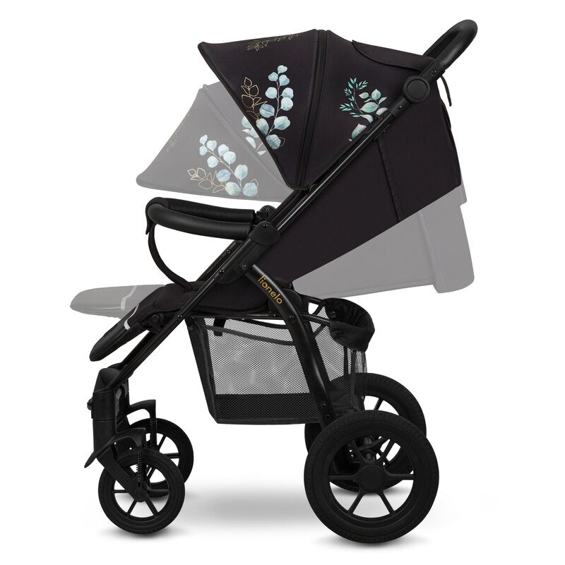 Carucior sport, Lionelo, Annet Tour Golden Moments, Editie Limitata, 0 luni+, Capotina impermeabila UPF 50+, Maner reglabil, Plasa de tantari, Suport biberon, Saculet pentru picioare, Pana la 22 kg, Certificare TUV, Negru