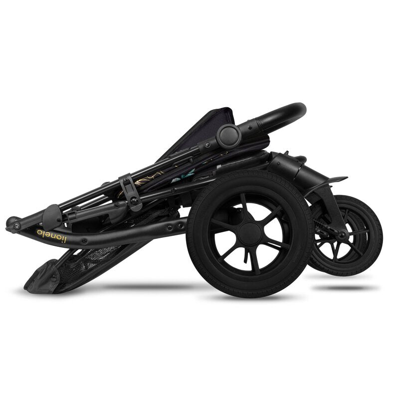 Carucior sport, Lionelo, Annet Tour Golden Moments, Editie Limitata, 0 luni+, Capotina impermeabila UPF 50+, Maner reglabil, Plasa de tantari, Suport biberon, Saculet pentru picioare, Pana la 22 kg, Certificare TUV, Negru