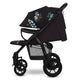 Carucior sport, Lionelo, Annet Tour Golden Moments, Editie Limitata, 0 luni+, Capotina impermeabila UPF 50+, Maner reglabil, Plasa de tantari, Suport biberon, Saculet pentru picioare, Pana la 22 kg, Certificare TUV, Negru