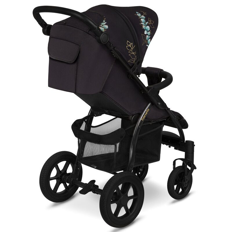 Carucior sport, Lionelo, Annet Tour Golden Moments, Editie Limitata, 0 luni+, Capotina impermeabila UPF 50+, Maner reglabil, Plasa de tantari, Suport biberon, Saculet pentru picioare, Pana la 22 kg, Certificare TUV, Negru