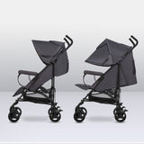 Carucior sport, Lionelo, Elia, Cu plasa de tantari, Suport de picioare reglabil, Spatar ajustabil in 4 pozitii, Capotina XXL, Pliere tip umbrela, Capacitate 15 kg, 6 luni+, EN 1888, Model papadie, Gri