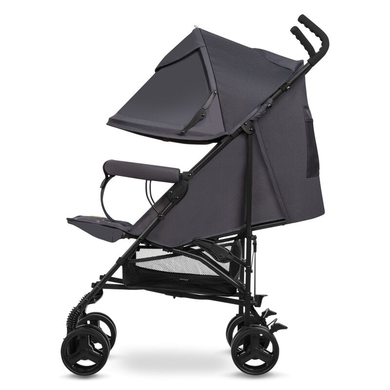 Carucior sport, Lionelo, Elia, Cu plasa de tantari, Suport de picioare reglabil, Spatar ajustabil in 4 pozitii, Capotina XXL, Pliere tip umbrela, Capacitate 15 kg, 6 luni+, EN 1888, Model papadie, Gri