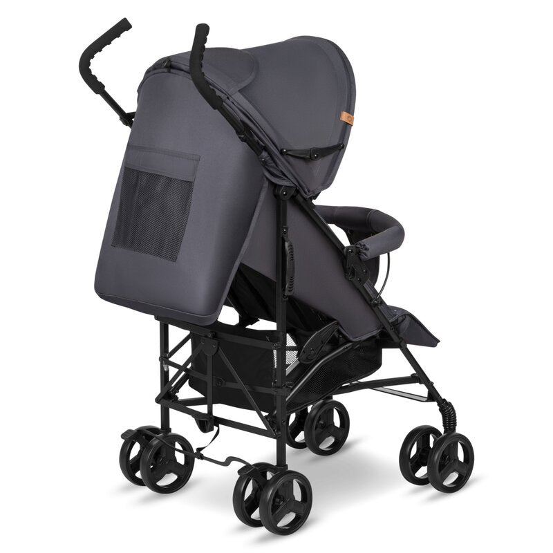 Carucior sport, Lionelo, Elia, Cu plasa de tantari, Suport de picioare reglabil, Spatar ajustabil in 4 pozitii, Capotina XXL, Pliere tip umbrela, Capacitate 15 kg, 6 luni+, EN 1888, Model papadie, Gri