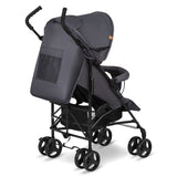 Carucior sport, Lionelo, Elia, Cu plasa de tantari, Suport de picioare reglabil, Spatar ajustabil in 4 pozitii, Capotina XXL, Pliere tip umbrela, Capacitate 15 kg, 6 luni+, EN 1888, Model papadie, Gri