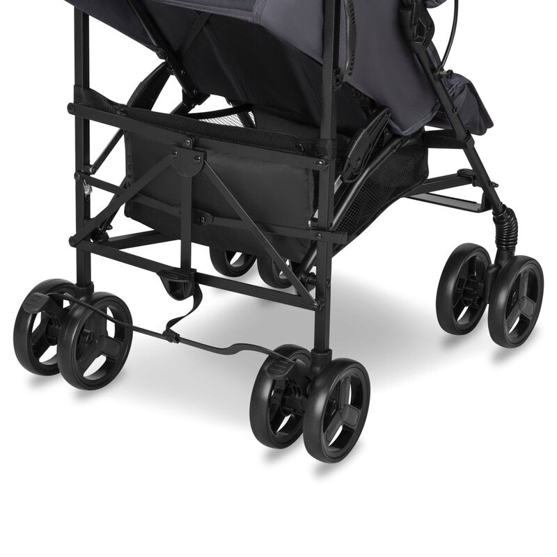 Carucior sport, Lionelo, Elia, Cu plasa de tantari, Suport de picioare reglabil, Spatar ajustabil in 4 pozitii, Capotina XXL, Pliere tip umbrela, Capacitate 15 kg, 6 luni+, EN 1888, Model papadie, Gri