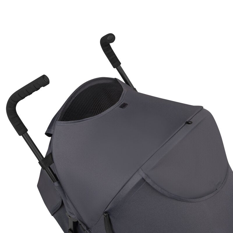 Carucior sport, Lionelo, Elia, Cu plasa de tantari, Suport de picioare reglabil, Spatar ajustabil in 4 pozitii, Capotina XXL, Pliere tip umbrela, Capacitate 15 kg, 6 luni+, EN 1888, Model papadie, Gri
