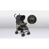 Carucior sport, Lionelo, Elia, Cu plasa de tantari, Suport de picioare reglabil, Spatar ajustabil in 4 pozitii, Capotina XXL, Pliere tip umbrela, Capacitate 15 kg, 6 luni+, EN 1888, Model papadie, Gri