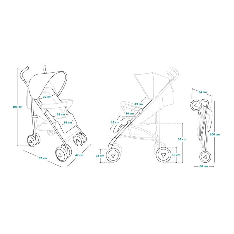 Carucior sport, Lionelo, Elia, Cu plasa de tantari, Suport de picioare reglabil, Spatar ajustabil in 4 pozitii, Capotina XXL, Pliere tip umbrela, Capacitate 15 kg, 6 luni+, EN 1888, Model papadie, Gri