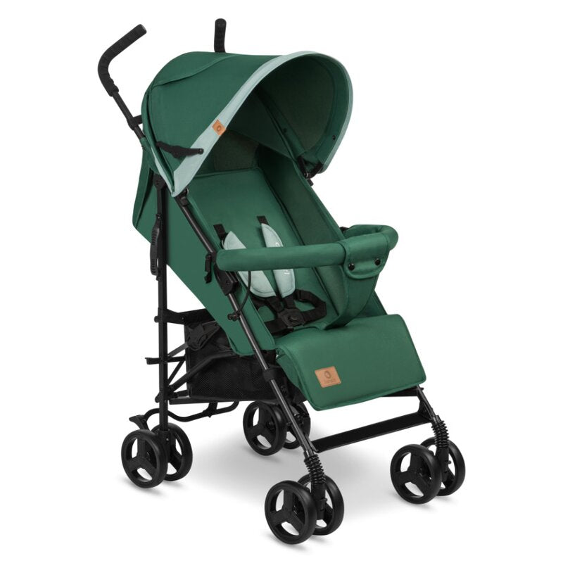 Carucior sport, Lionelo, Elia, Cu plasa de tantari, Suport de picioare reglabil, Spatar ajustabil in 4 pozitii, Capotina XXL, Pliere tip umbrela, Capacitate 15 kg, 6 luni+, EN 1888, Verde