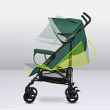 Carucior sport, Lionelo, Elia, Cu plasa de tantari, Suport de picioare reglabil, Spatar ajustabil in 4 pozitii, Capotina XXL, Pliere tip umbrela, Capacitate 15 kg, 6 luni+, EN 1888, Verde