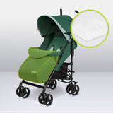 Carucior sport, Lionelo, Elia, Cu plasa de tantari, Suport de picioare reglabil, Spatar ajustabil in 4 pozitii, Capotina XXL, Pliere tip umbrela, Capacitate 15 kg, 6 luni+, EN 1888, Verde
