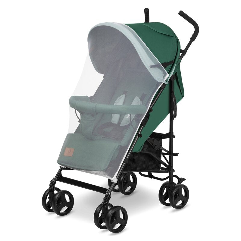 Carucior sport, Lionelo, Elia, Cu plasa de tantari, Suport de picioare reglabil, Spatar ajustabil in 4 pozitii, Capotina XXL, Pliere tip umbrela, Capacitate 15 kg, 6 luni+, EN 1888, Verde