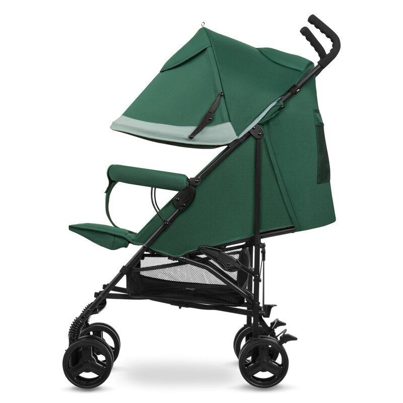 Carucior sport, Lionelo, Elia, Cu plasa de tantari, Suport de picioare reglabil, Spatar ajustabil in 4 pozitii, Capotina XXL, Pliere tip umbrela, Capacitate 15 kg, 6 luni+, EN 1888, Verde