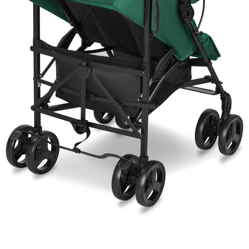 Carucior sport, Lionelo, Elia, Cu plasa de tantari, Suport de picioare reglabil, Spatar ajustabil in 4 pozitii, Capotina XXL, Pliere tip umbrela, Capacitate 15 kg, 6 luni+, EN 1888, Verde