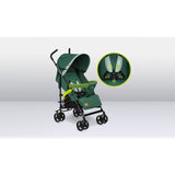 Carucior sport, Lionelo, Elia, Cu plasa de tantari, Suport de picioare reglabil, Spatar ajustabil in 4 pozitii, Capotina XXL, Pliere tip umbrela, Capacitate 15 kg, 6 luni+, EN 1888, Verde