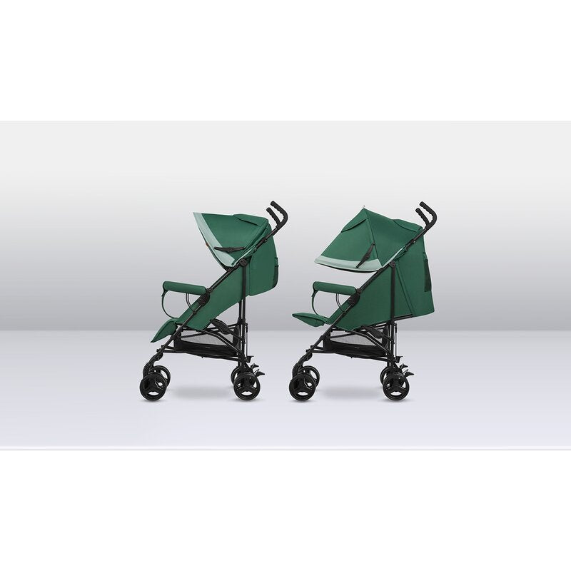 Carucior sport, Lionelo, Elia, Cu plasa de tantari, Suport de picioare reglabil, Spatar ajustabil in 4 pozitii, Capotina XXL, Pliere tip umbrela, Capacitate 15 kg, 6 luni+, EN 1888, Verde