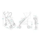 Carucior sport, Lionelo, Elia, Cu plasa de tantari, Suport de picioare reglabil, Spatar ajustabil in 4 pozitii, Capotina XXL, Pliere tip umbrela, Capacitate 15 kg, 6 luni+, EN 1888, Verde