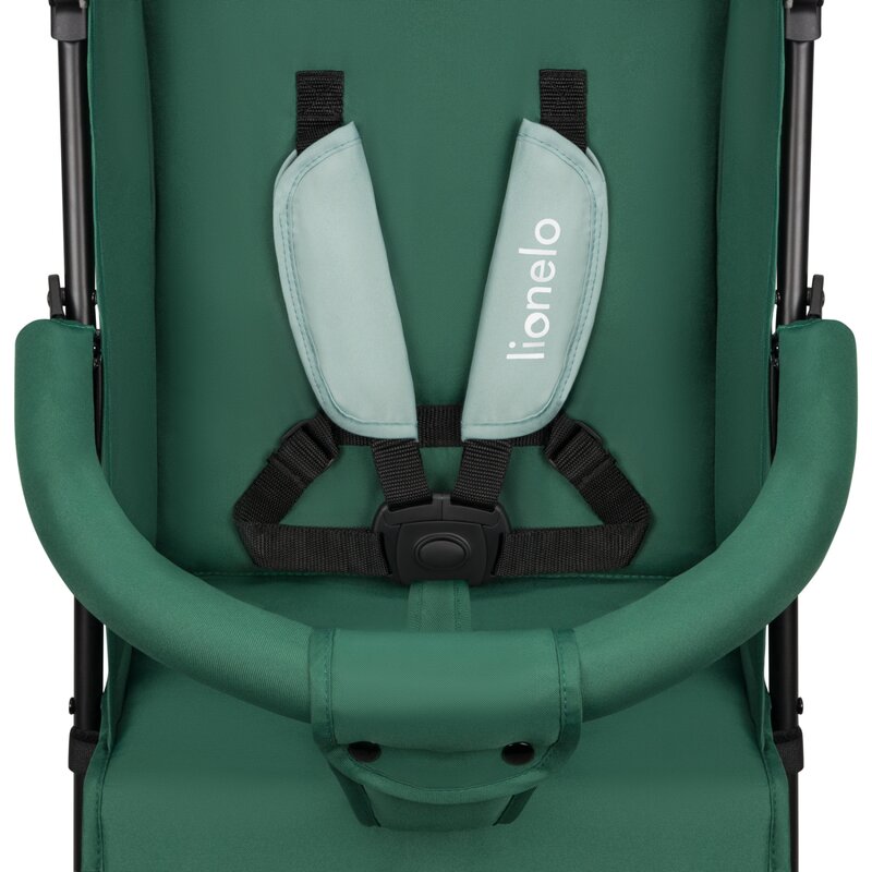 Carucior sport, Lionelo, Elia, Cu plasa de tantari, Suport de picioare reglabil, Spatar ajustabil in 4 pozitii, Capotina XXL, Pliere tip umbrela, Capacitate 15 kg, 6 luni+, EN 1888, Verde