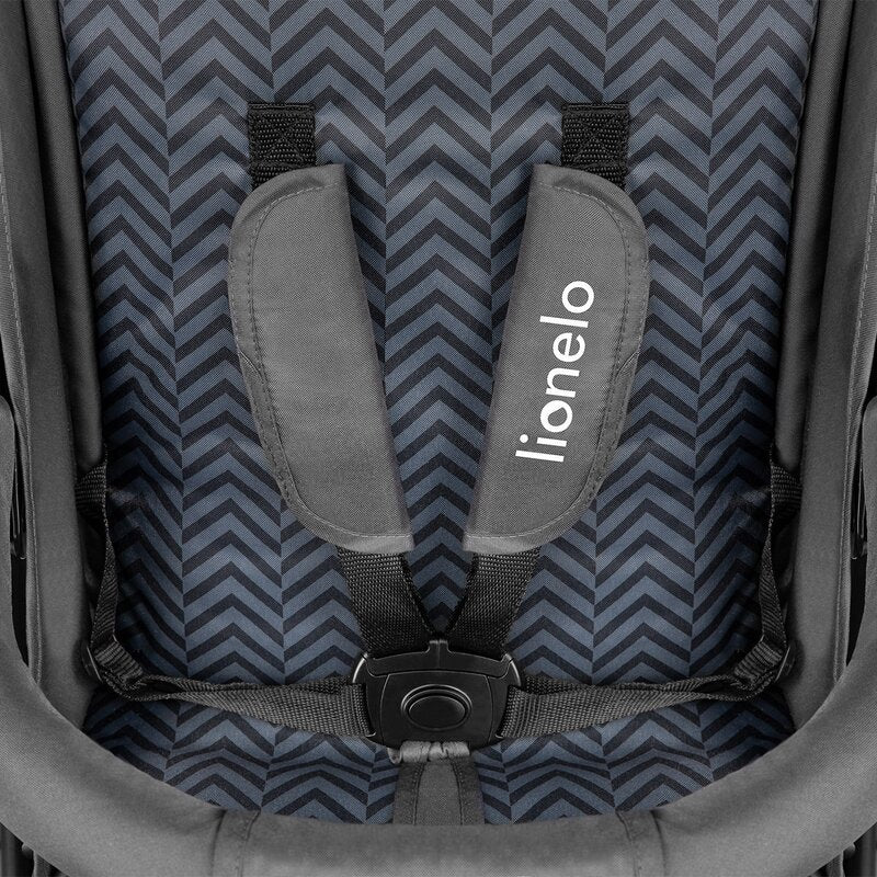 Carucior sport, Lionelo, Elia, Cu plasa de tantari, Suport de picioare reglabil, Spatar ajustabil in 4 pozitii, Capotina XXL, Pliere tip umbrela, Capacitate 15 kg, 6 luni+, EN 1888, Gri - gogobaby.ro