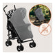 Carucior sport, Lionelo, Elia Oslo, Cu plasa de tantari, Suport de picioare reglabil, Spatar ajustabil in 4 pozitii, Capotina XXL, Pliere tip umbrela, Capacitate 15 kg, 6 luni+, EN 1888, Negru/Alb