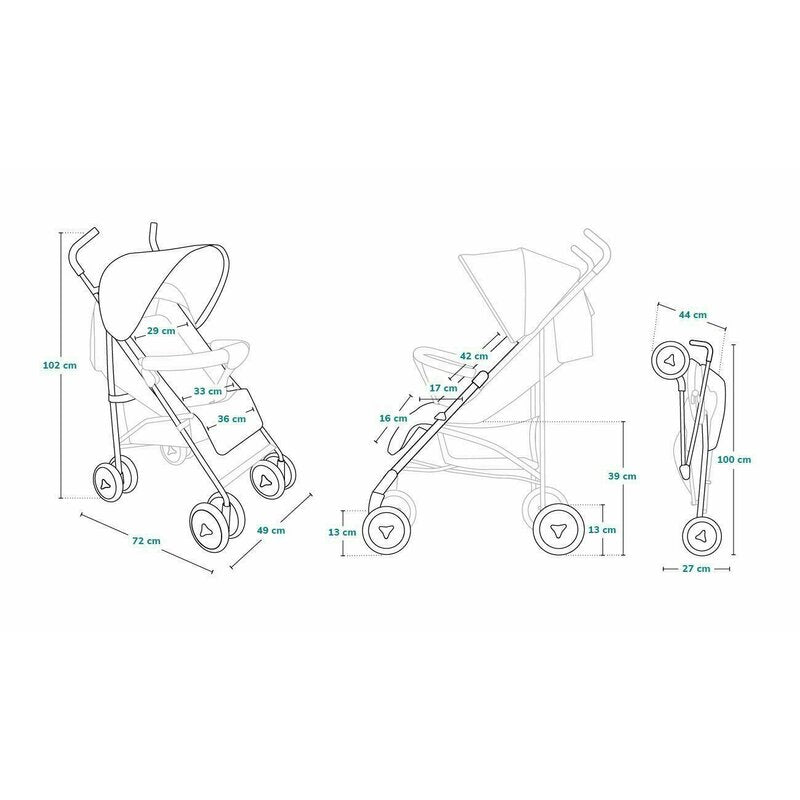 Carucior sport, Lionelo, Elia Tropical, Cu plasa de tantari, Conform cu standardul european de securitate EN1888-1, Turcoaz - gogobaby.ro