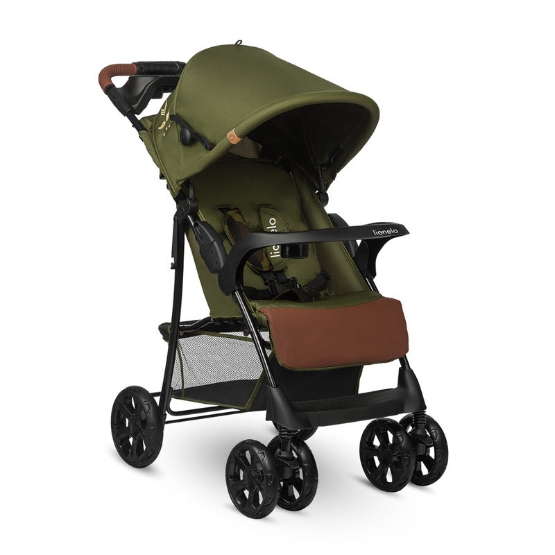 Carucior sport, Lionelo, Emma Plus, Cu tavita, 2 Suporturi pentru pahar, Geanta accesorii, Conform cu standardul european de securitate EN1888-1, Forest Green - gogobaby.ro