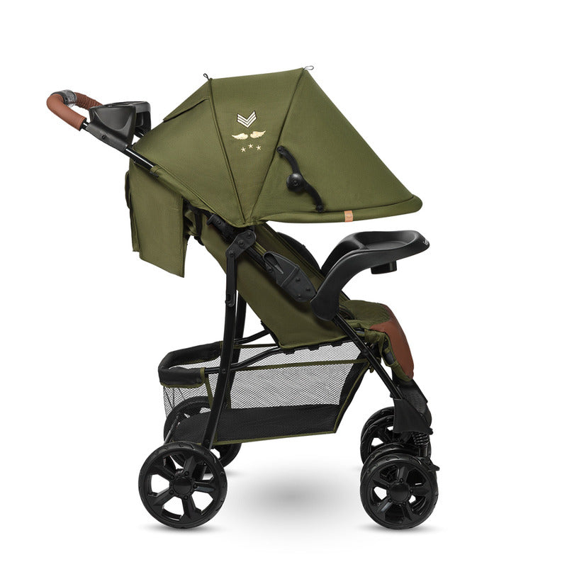 Carucior sport, Lionelo, Emma Plus, Cu tavita, 2 Suporturi pentru pahar, Geanta accesorii, Conform cu standardul european de securitate EN1888-1, Forest Green - gogobaby.ro