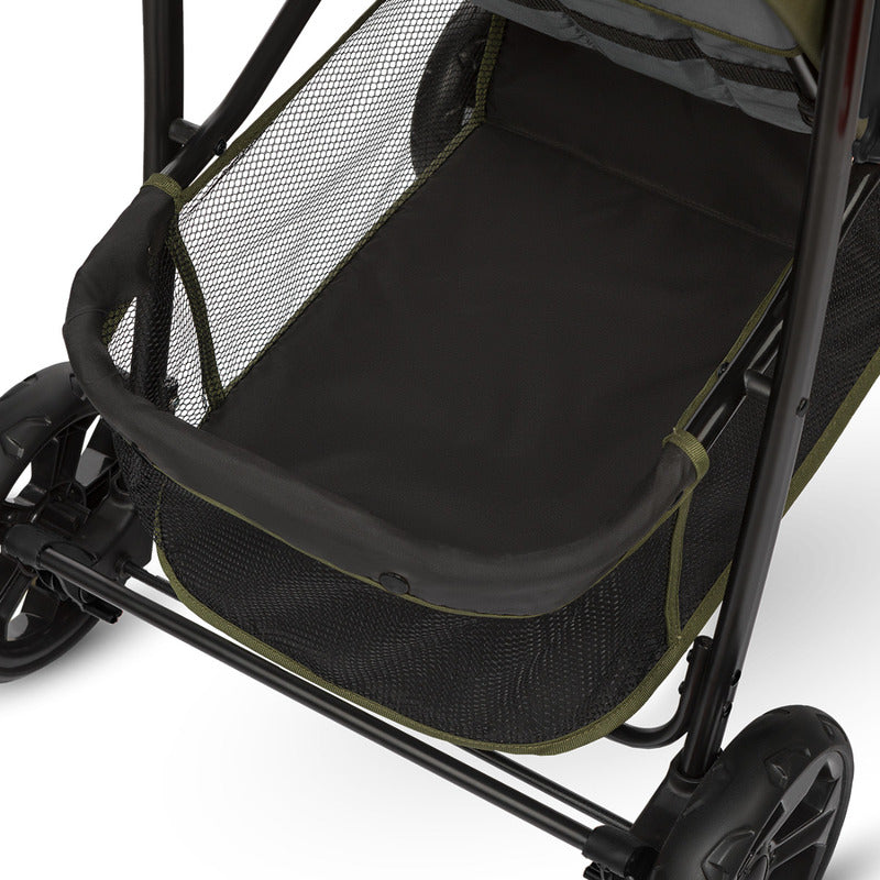 Carucior sport, Lionelo, Emma Plus, Cu tavita, 2 Suporturi pentru pahar, Geanta accesorii, Conform cu standardul european de securitate EN1888-1, Forest Green