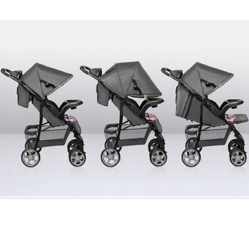 Carucior sport, Lionelo, Emma Plus, Cu tavita, 2 Suporturi pentru pahar, Geanta accesorii, Conform cu standardul european de securitate EN1888-1, Pink Scandi