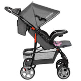 Carucior sport, Lionelo, Emma Plus, Cu tavita, 2 Suporturi pentru pahar, Geanta accesorii, Conform cu standardul european de securitate EN1888-1, Pink Scandi