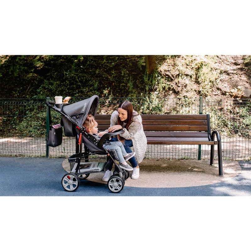 Carucior sport, Lionelo, Emma Plus, Cu tavita, 2 Suporturi pentru pahar, Geanta accesorii, Conform cu standardul european de securitate EN1888-1, Pink Scandi