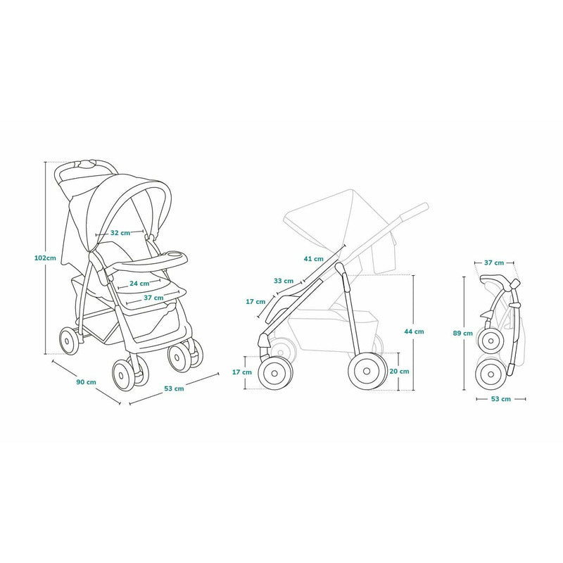 Carucior sport, Lionelo, Emma Plus, Cu tavita, 2 Suporturi pentru pahar, Geanta accesorii, Conform cu standardul european de securitate EN1888-1, Stone