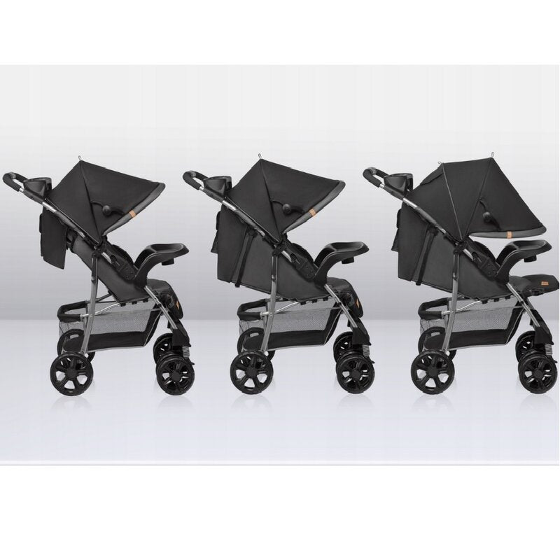 Carucior sport, Lionelo, Emma Plus, Cu tavita, 2 Suporturi pentru pahar, Geanta accesorii, Conform cu standardul european de securitate EN1888-1, Stone - gogobaby.ro