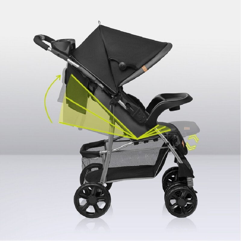 Carucior sport, Lionelo, Emma Plus, Cu tavita, 2 Suporturi pentru pahar, Geanta accesorii, Conform cu standardul european de securitate EN1888-1, Stone - gogobaby.ro