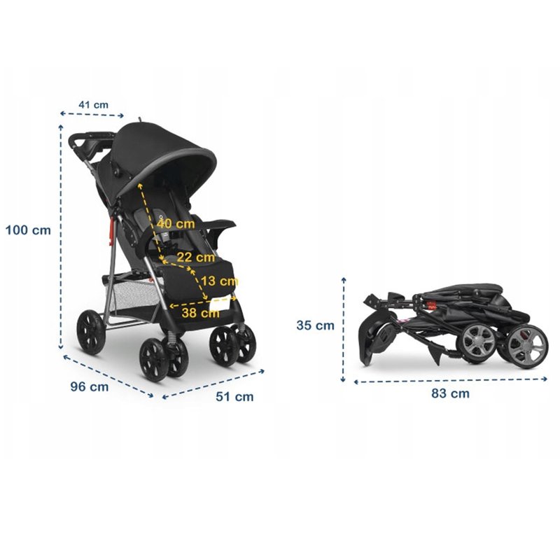 Carucior sport, Lionelo, Emma Plus, Cu tavita, 2 Suporturi pentru pahar, Geanta accesorii, Conform cu standardul european de securitate EN1888-1, Stone