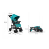 Carucior sport, Lionelo, Emma Plus, Cu tavita, 2 Suporturi pentru pahar, Geanta accesorii, Conform cu standardul european de securitate EN1888-1, Vivid Turquoise
