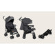 Carucior sport compact, Lionelo, Irma, Spatar reglabil in 4 pozitii, Suport picioare reglabil, Manere rotative, Pliere tip umbrela, 6- 36 luni, Pana la 15 kg, Conform cu EN1888-1:2018, Gri/Negru
