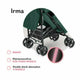 Lionelo - Carucior sport Irma, Cu husa de picioare, Cu plasa de tantari, Conform cu standardul european de securitate EN1888-1, Verde Inchis, Resigilat