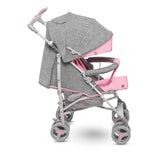 Carucior sport compact, Lionelo, Irma, Spatar ajustabil in 4 pozitii, Suport picioare reglabil, Manere rotative, Pliere tip umbrela, 6- 36 luni, Pana la 15 kg, Conform cu EN1888-1:2018, Roz