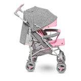 Carucior sport compact, Lionelo, Irma, Spatar ajustabil in 4 pozitii, Suport picioare reglabil, Manere rotative, Pliere tip umbrela, 6- 36 luni, Pana la 15 kg, Conform cu EN1888-1:2018, Roz