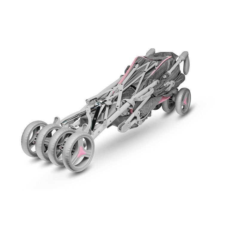 Carucior sport compact, Lionelo, Irma, Spatar reglabil in 4 pozitii, Suport picioare reglabil, Manere rotative, Pliere tip umbrela, 6- 36 luni, Pana la 15 kg, Conform cu EN1888-1:2018, Roz - gogobaby.ro
