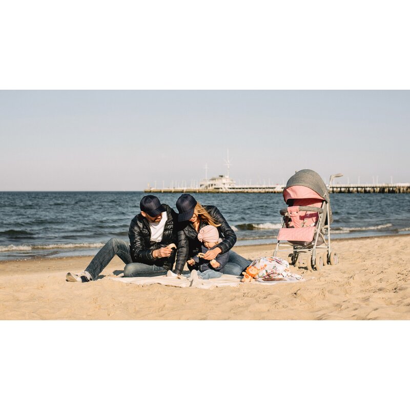 Carucior sport compact, Lionelo, Irma, Spatar reglabil in 4 pozitii, Suport picioare reglabil, Manere rotative, Pliere tip umbrela, 6- 36 luni, Pana la 15 kg, Conform cu EN1888-1:2018, Roz - gogobaby.ro