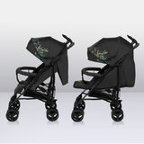Carucior sport compact, Lionelo, Irma, Spatar ajustabil in 4 pozitii, Suport picioare reglabil, Manere rotative, Pliere tip umbrela, 6- 36 luni, Pana la 15 kg, Conform cu EN1888-1:2018, Negru